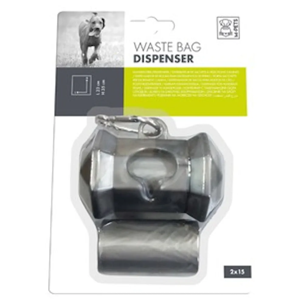 15% OFF: M-Pets Silver Dog Waste Bag Dispenser