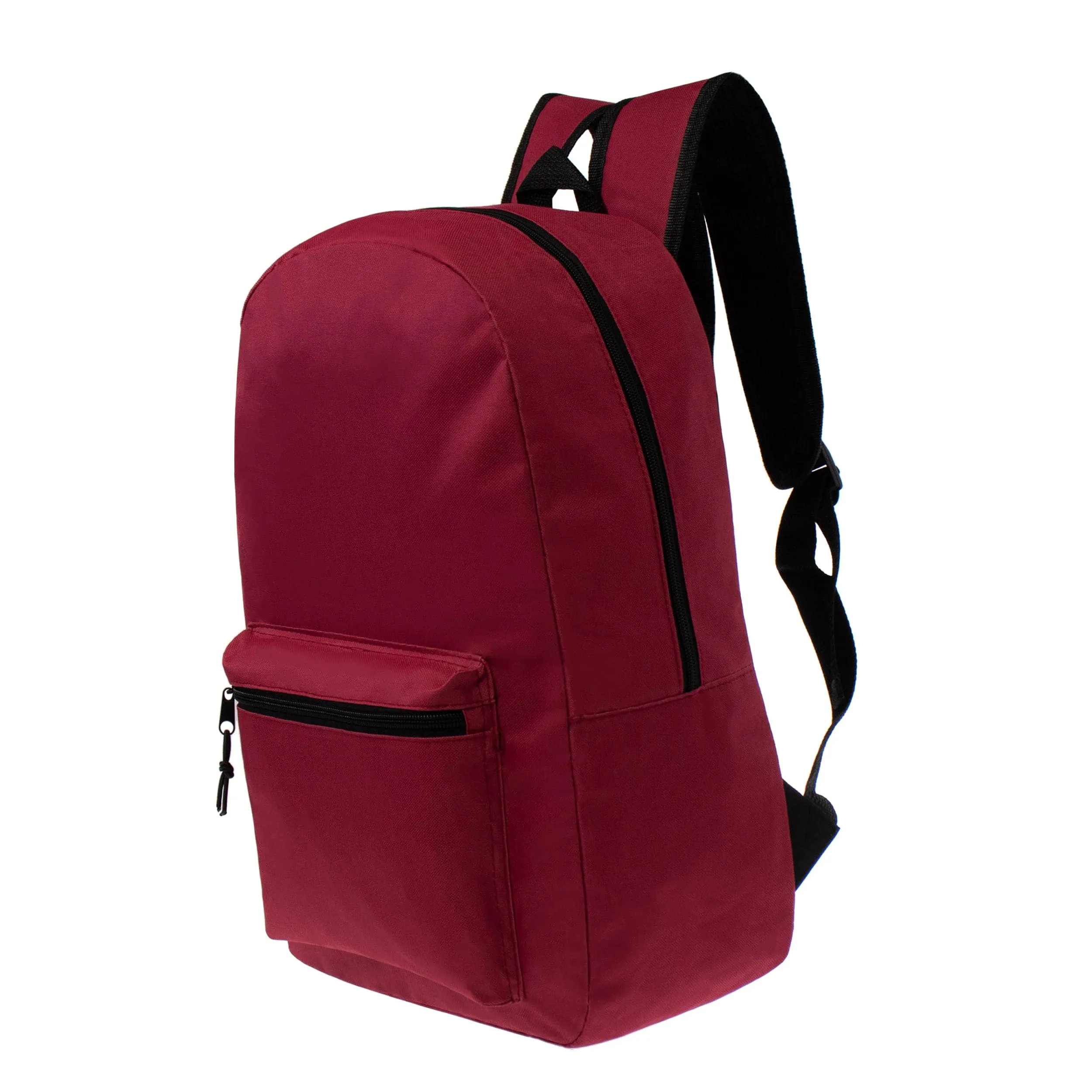 15" Kids Basic Wholesale Backpack in 12 Colors- Bulk Case of 24