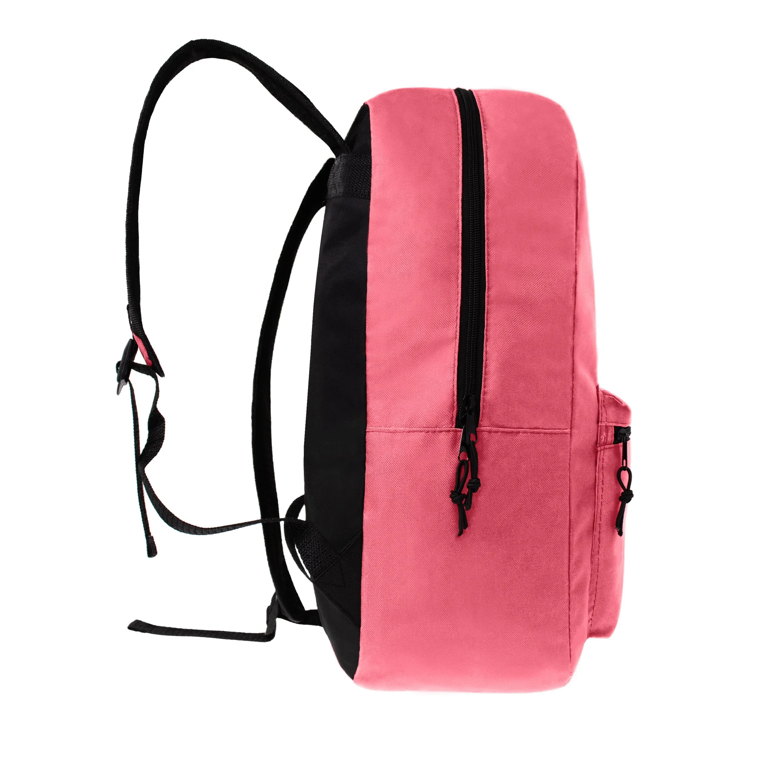 17" Kids Basic Wholesale Backpack in Pink - Bulk Case of 24 Backpacks