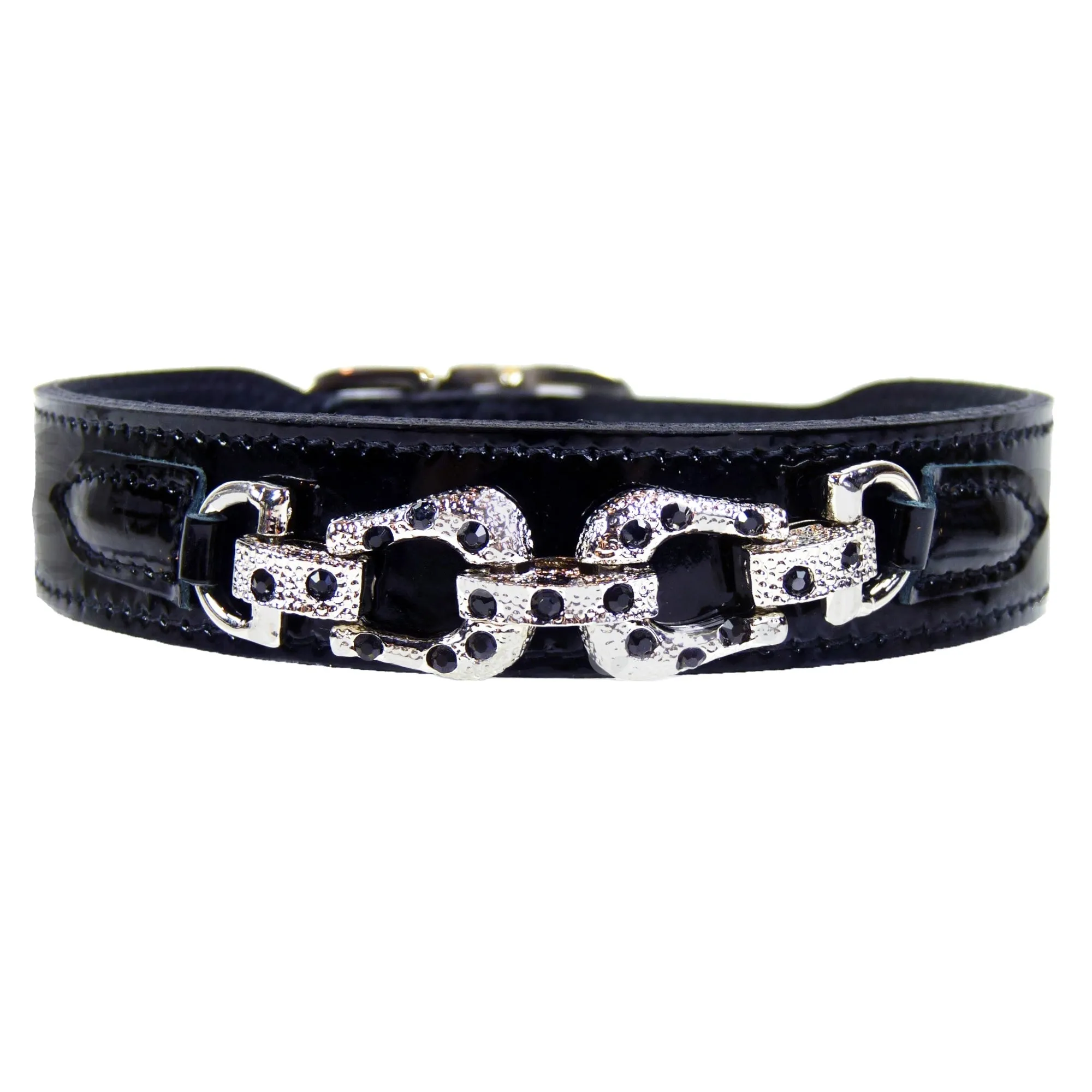 After Eight Dog Collar in Black Patent