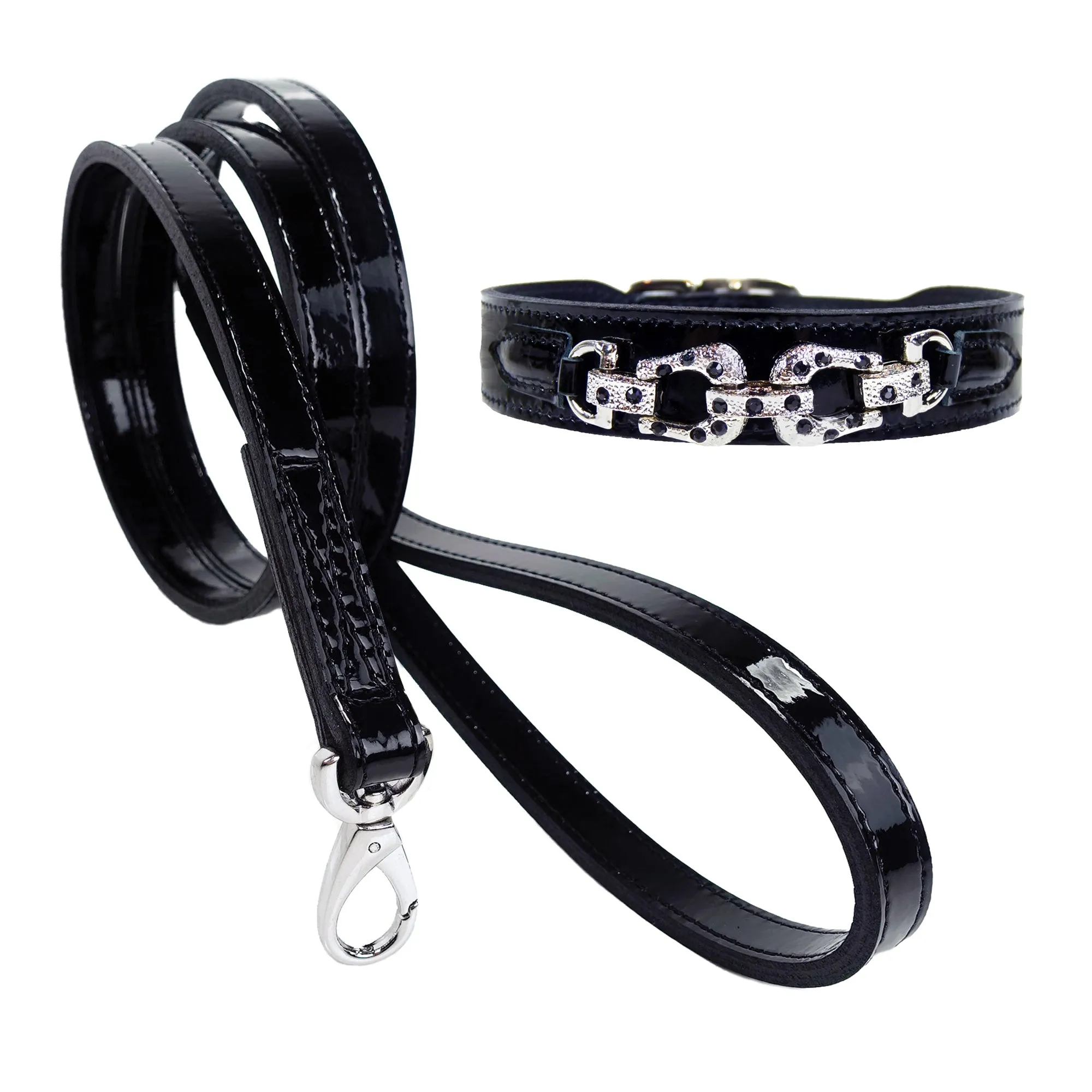 After Eight Dog Collar in Black Patent