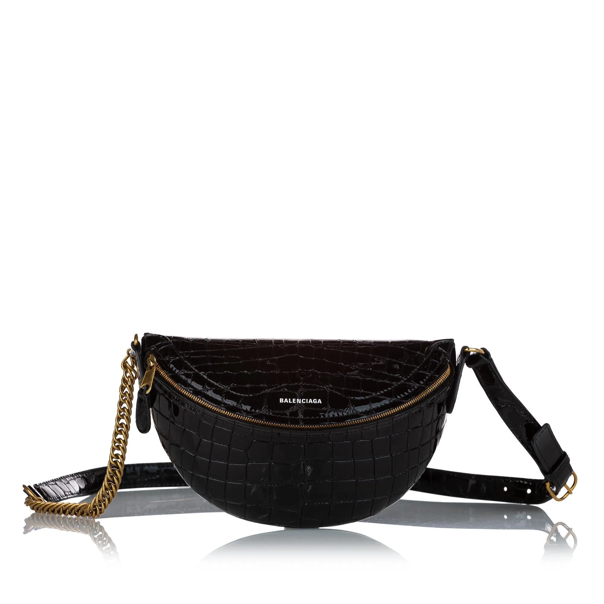 Balenciaga Souvenir Embossed Patent Leather Belt Bag (SHG-27024)