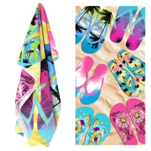 Beach Bath Towel Flip Flop Design Microfibre Towel