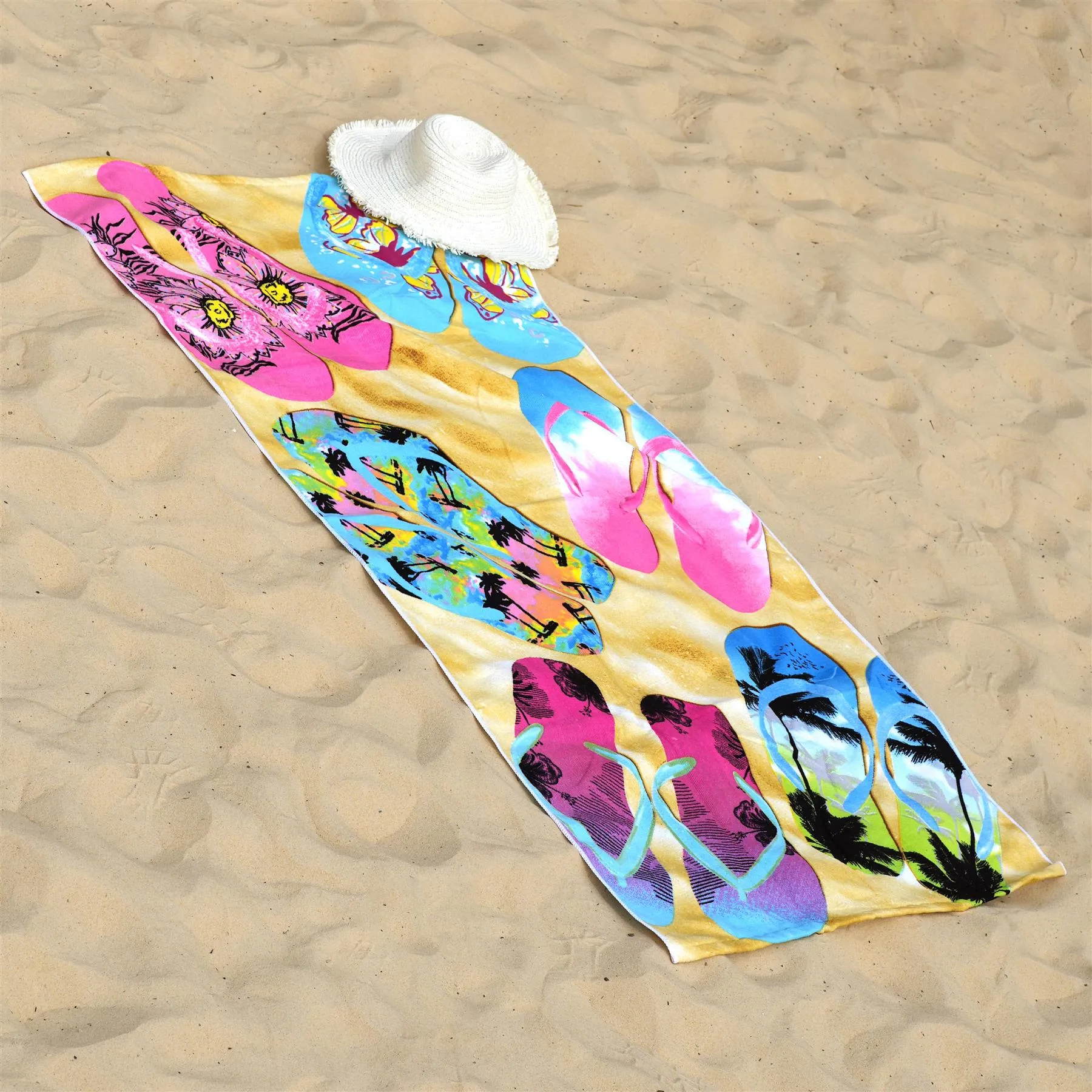 Beach Bath Towel Flip Flop Design Microfibre Towel