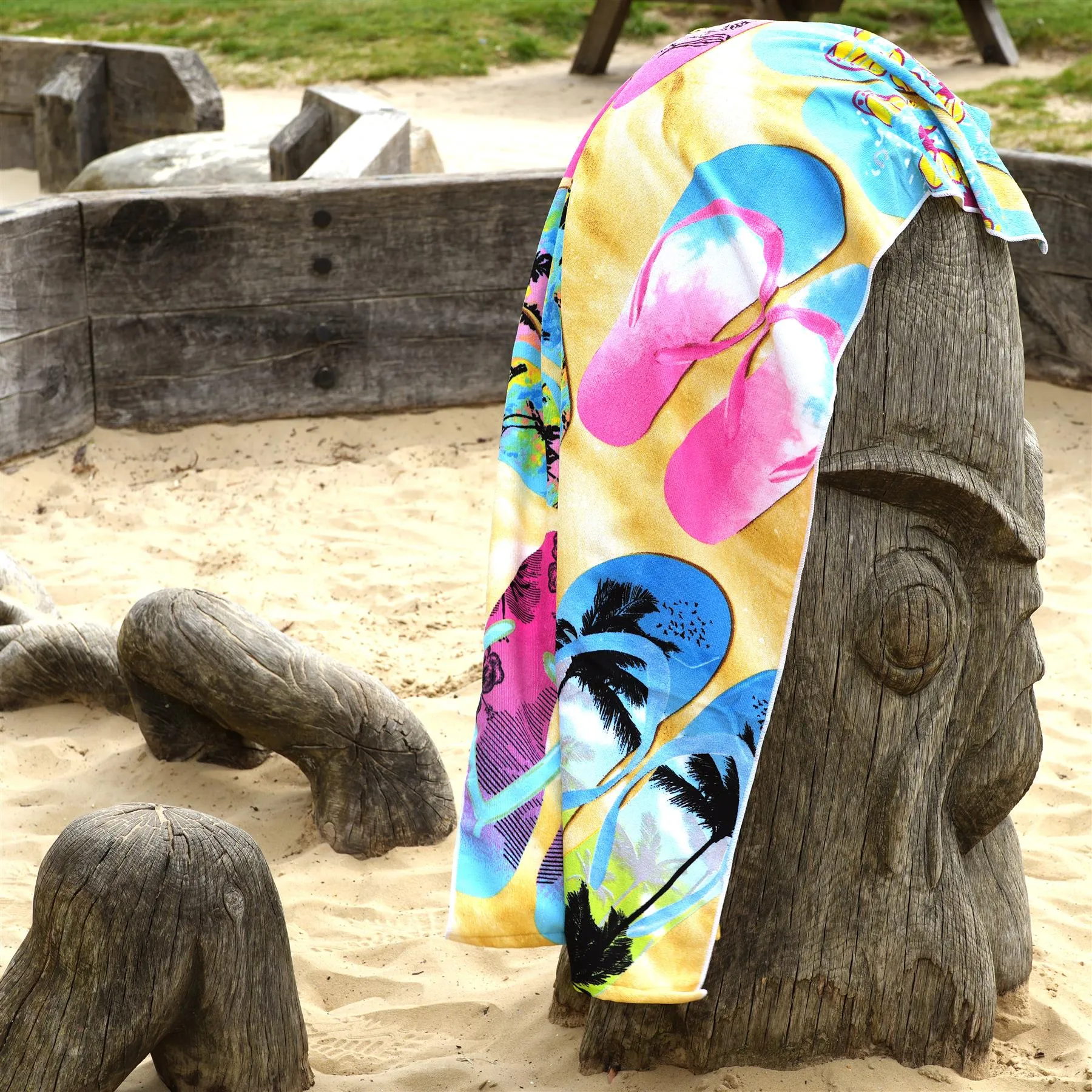 Beach Bath Towel Flip Flop Design Microfibre Towel