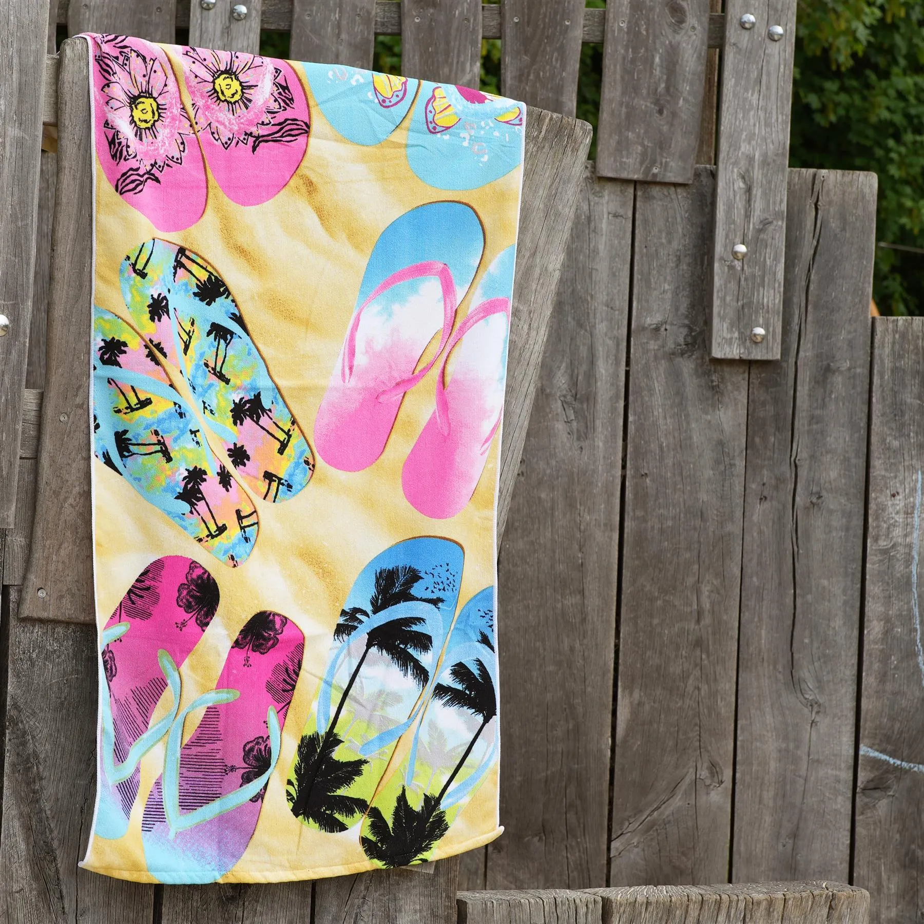 Beach Bath Towel Flip Flop Design Microfibre Towel