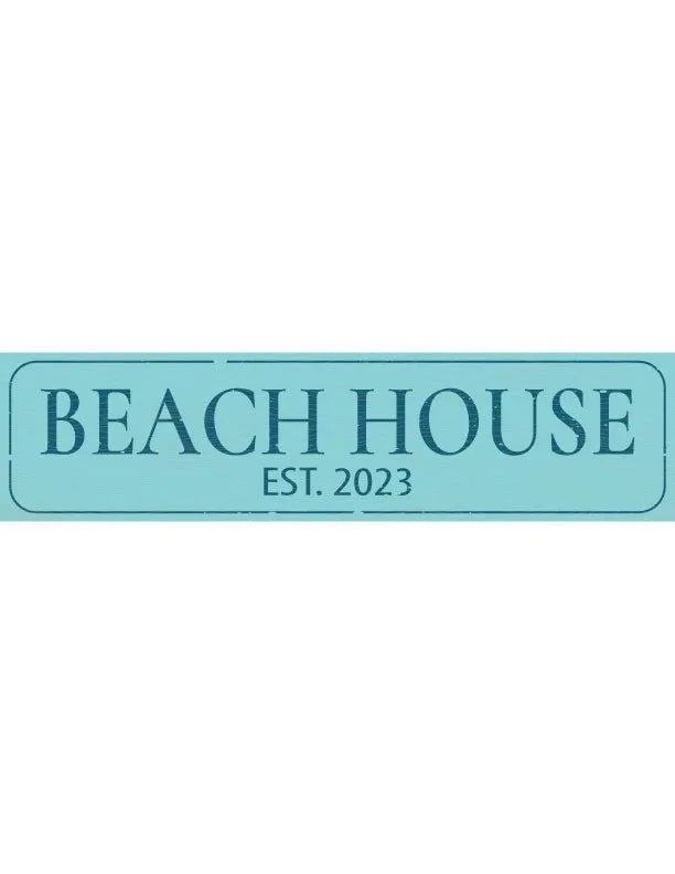 Beach House Established Metal Sign