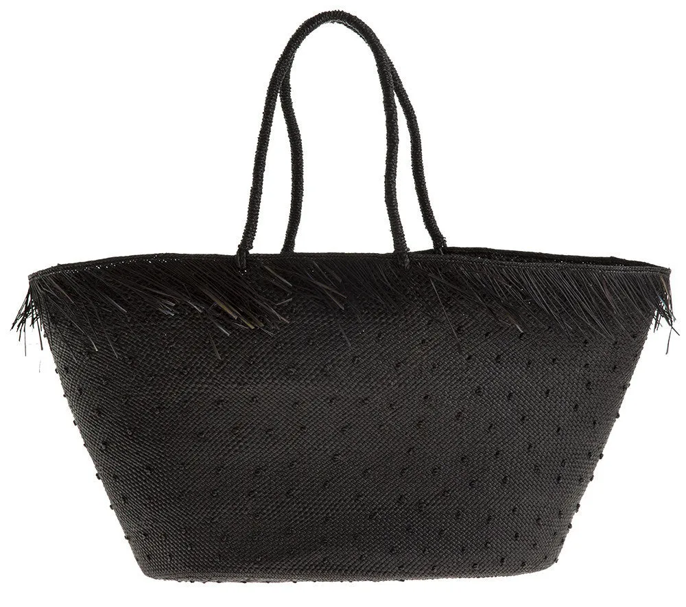 Black Knots Straw Bag