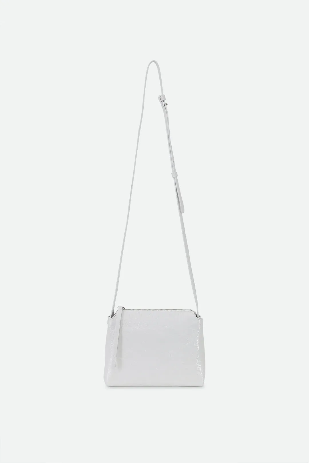 BRIDGET ITALIAN PATENT LEATHER CROSSBODY BAG IN WHITE