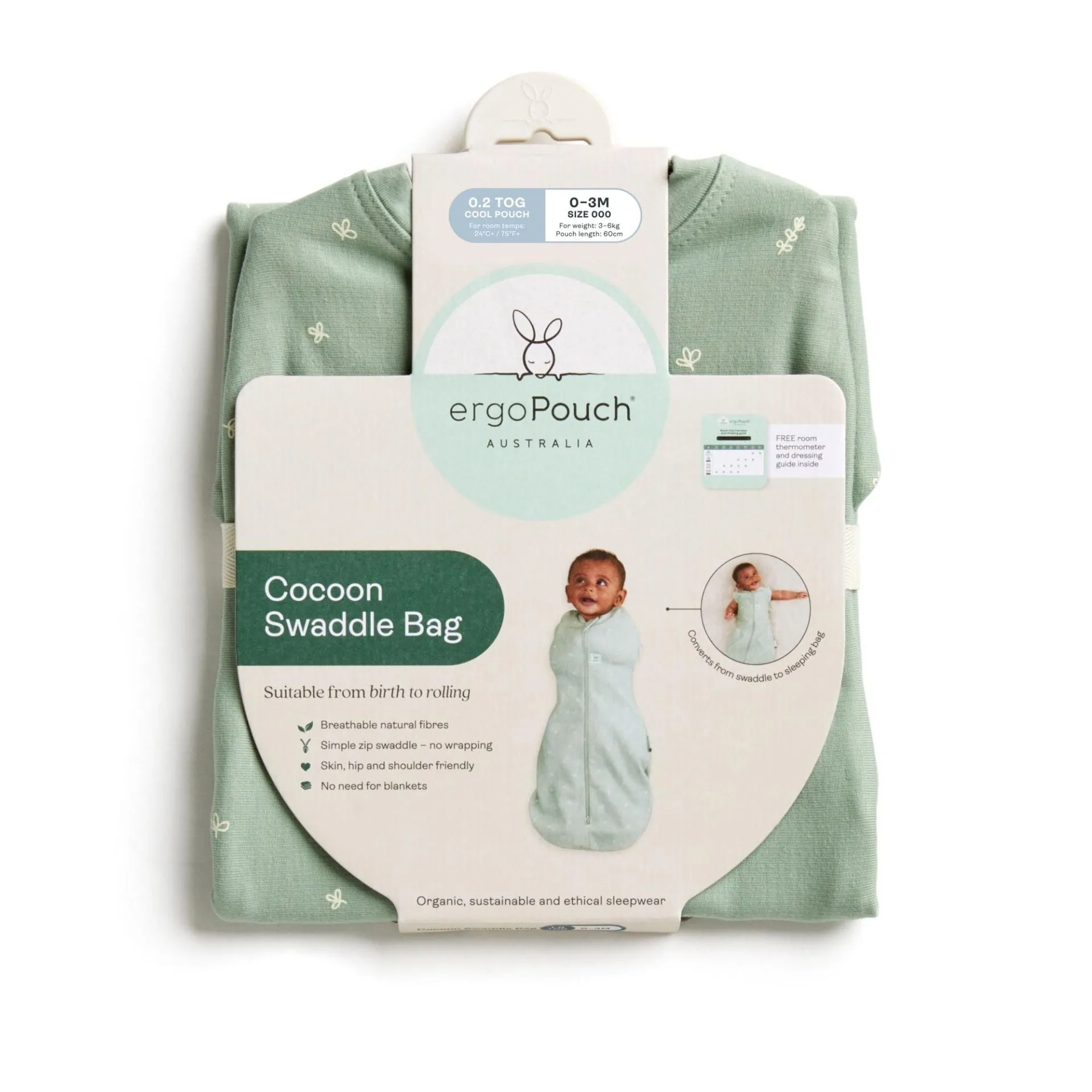 Cocoon Swaddle Bag 0.2 TOG Grey Marle