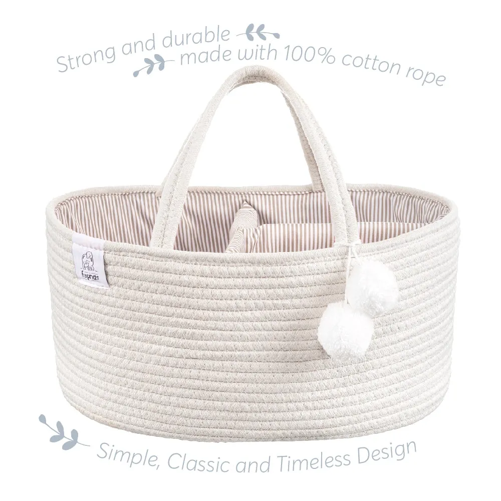 Cotton Rope Diaper Caddy- Off-white