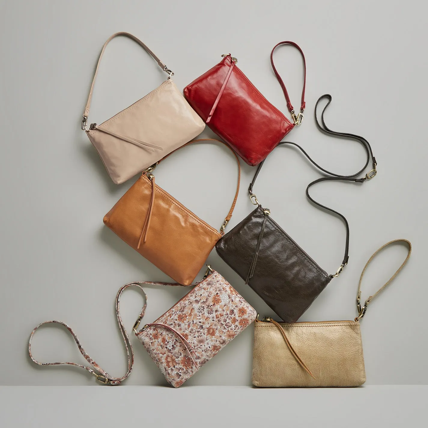 Darcy Crossbody In Polished Leather - Quartz