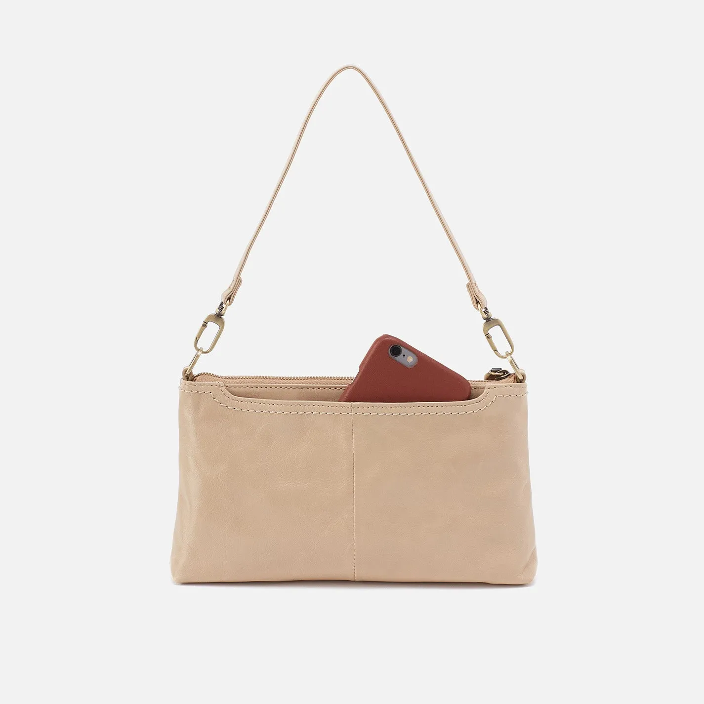 Darcy Crossbody In Polished Leather - Quartz