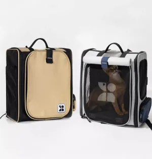 Expandable Multifunctional Pet Backpack Ventilated Design Pet Carrier Collapsible Container Cat Bag