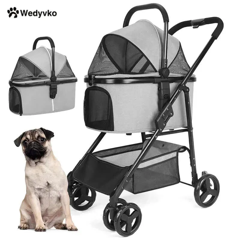 Foldable Pet Stroller & Carrier for Small/Medium Dogs & Cats