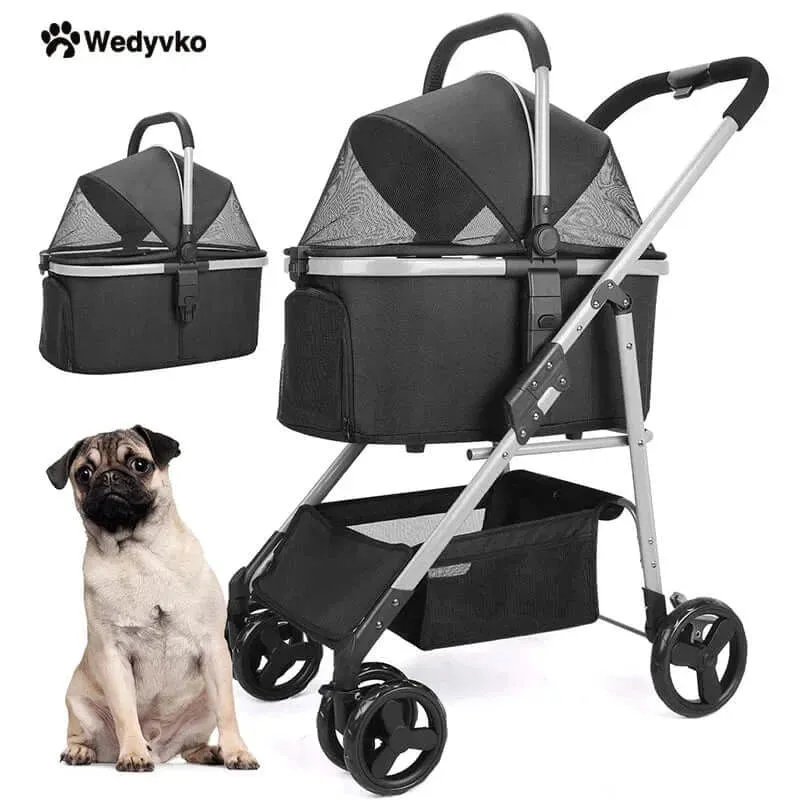 Foldable Pet Stroller & Carrier for Small/Medium Dogs & Cats