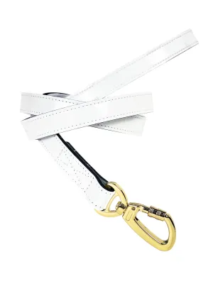 Georgia Rose Dog Leash in White Patent & Gold