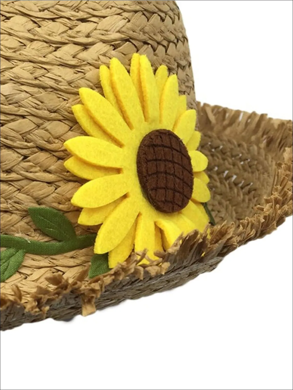 Girls Straw Hat with Sunflower