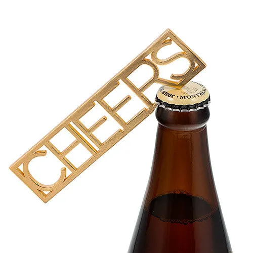 GOLD "CHEERS" BOTTLE OPENER FAVOUR