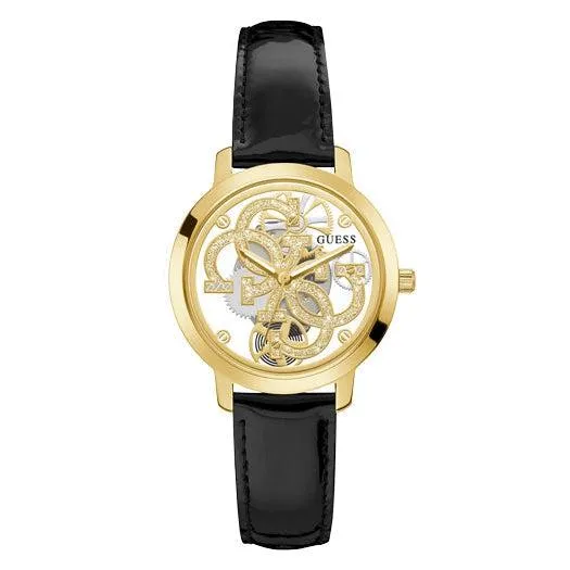 Guess Quattro Clear Gold Tone Analog Ladies Watch GW0383L1