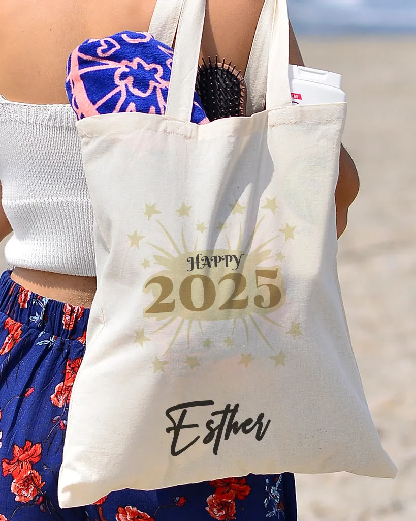 Happy 2025 Tote Bag - New Year's Tote Bags