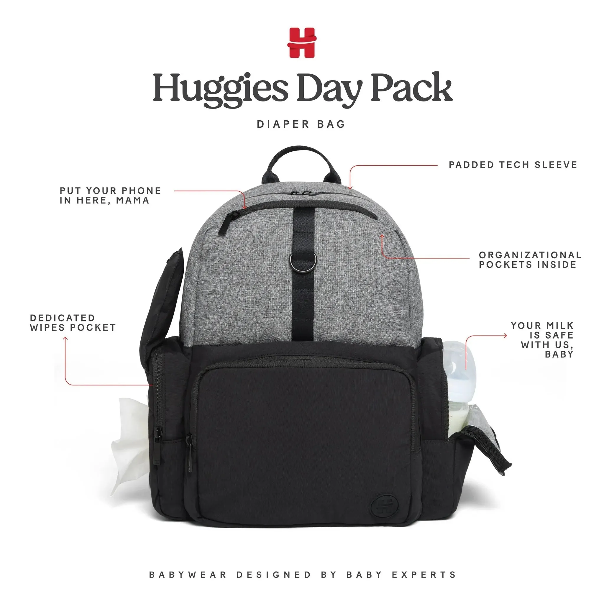 Huggies Day Pack Diaper Bag - Black