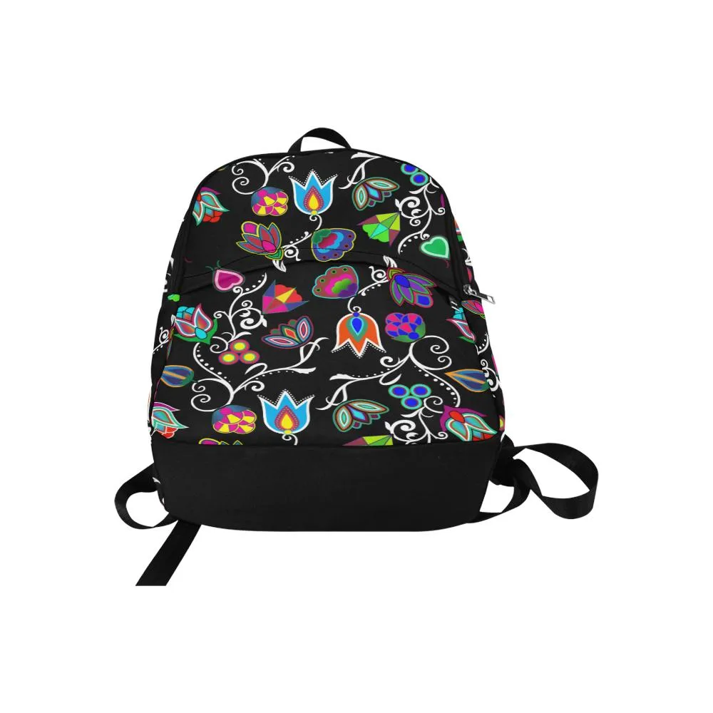 Indigenous Paisley Black Fabric Backpack for Adult