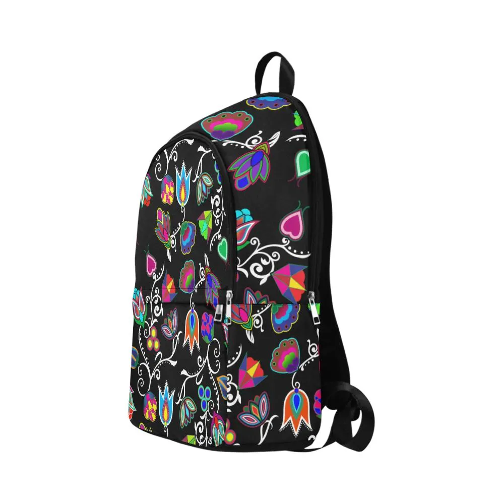 Indigenous Paisley Black Fabric Backpack for Adult