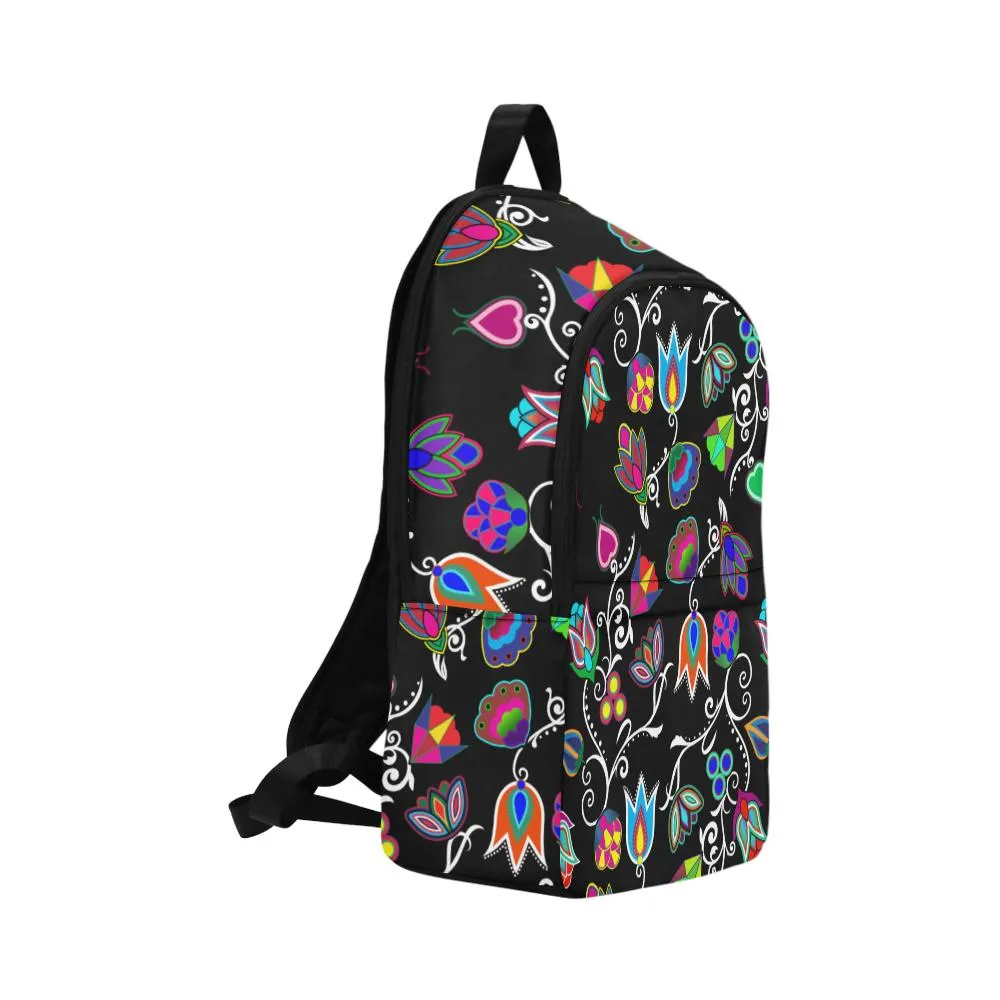 Indigenous Paisley Black Fabric Backpack for Adult