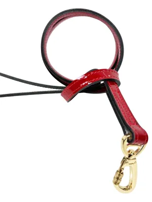 Italian Red Patent Leather Dog Leash in Gold