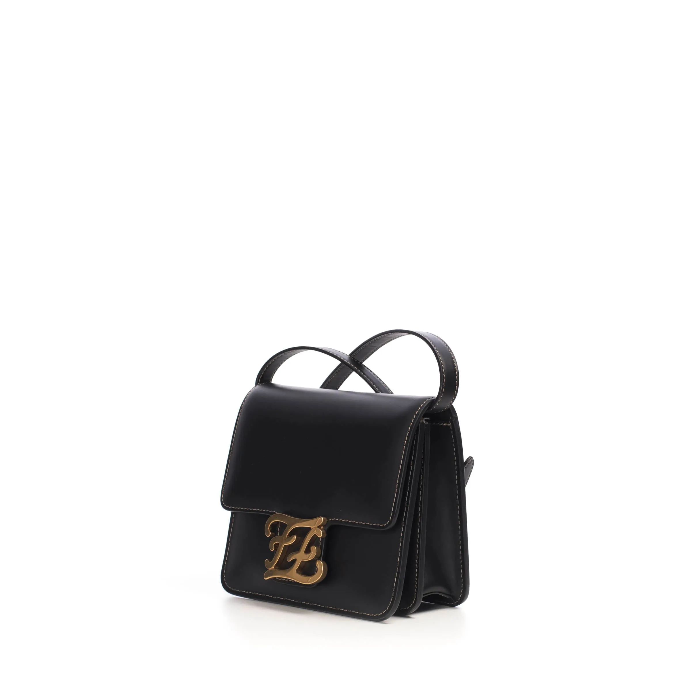 Karligraphy - Small Black Leather Bag with FF Buckle