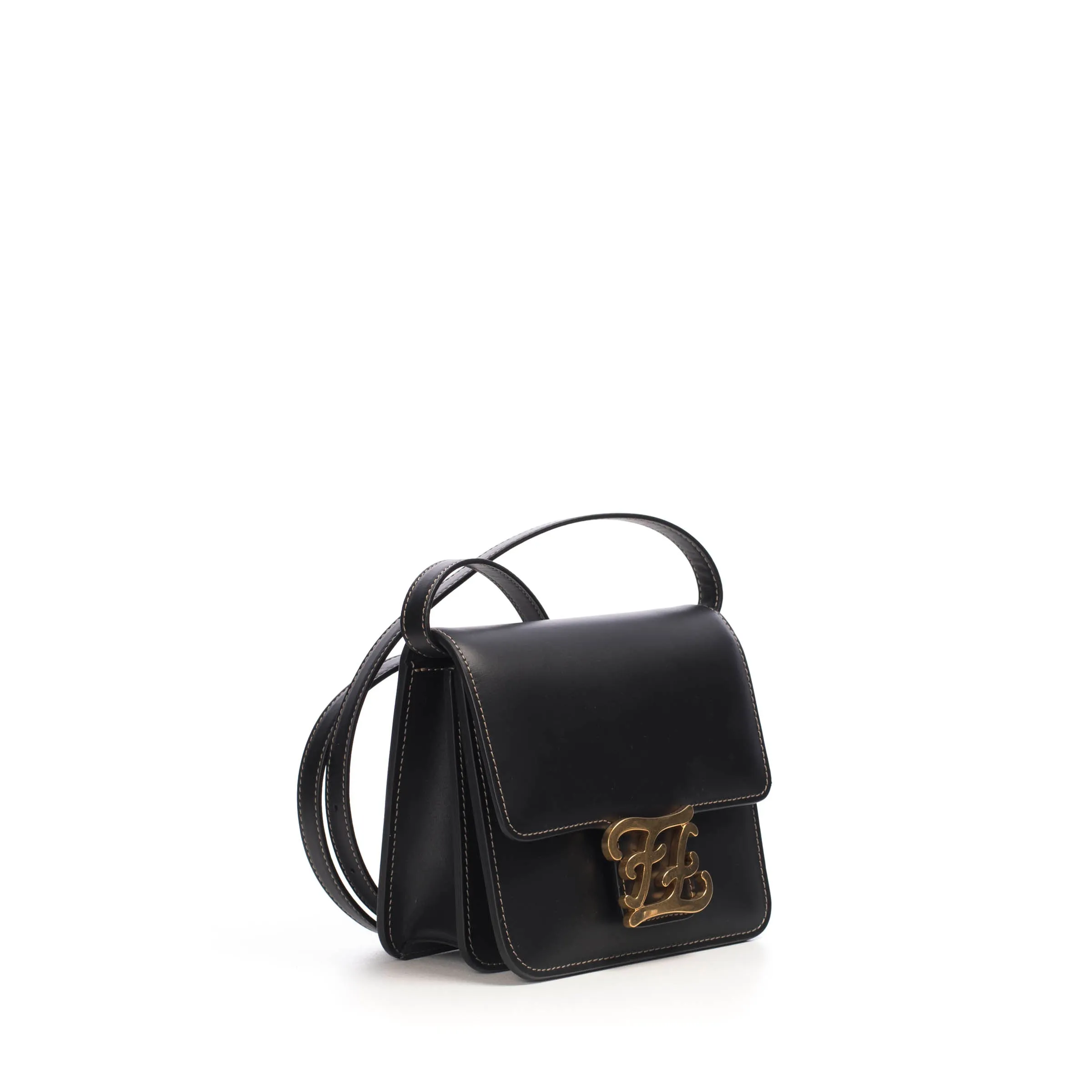 Karligraphy - Small Black Leather Bag with FF Buckle