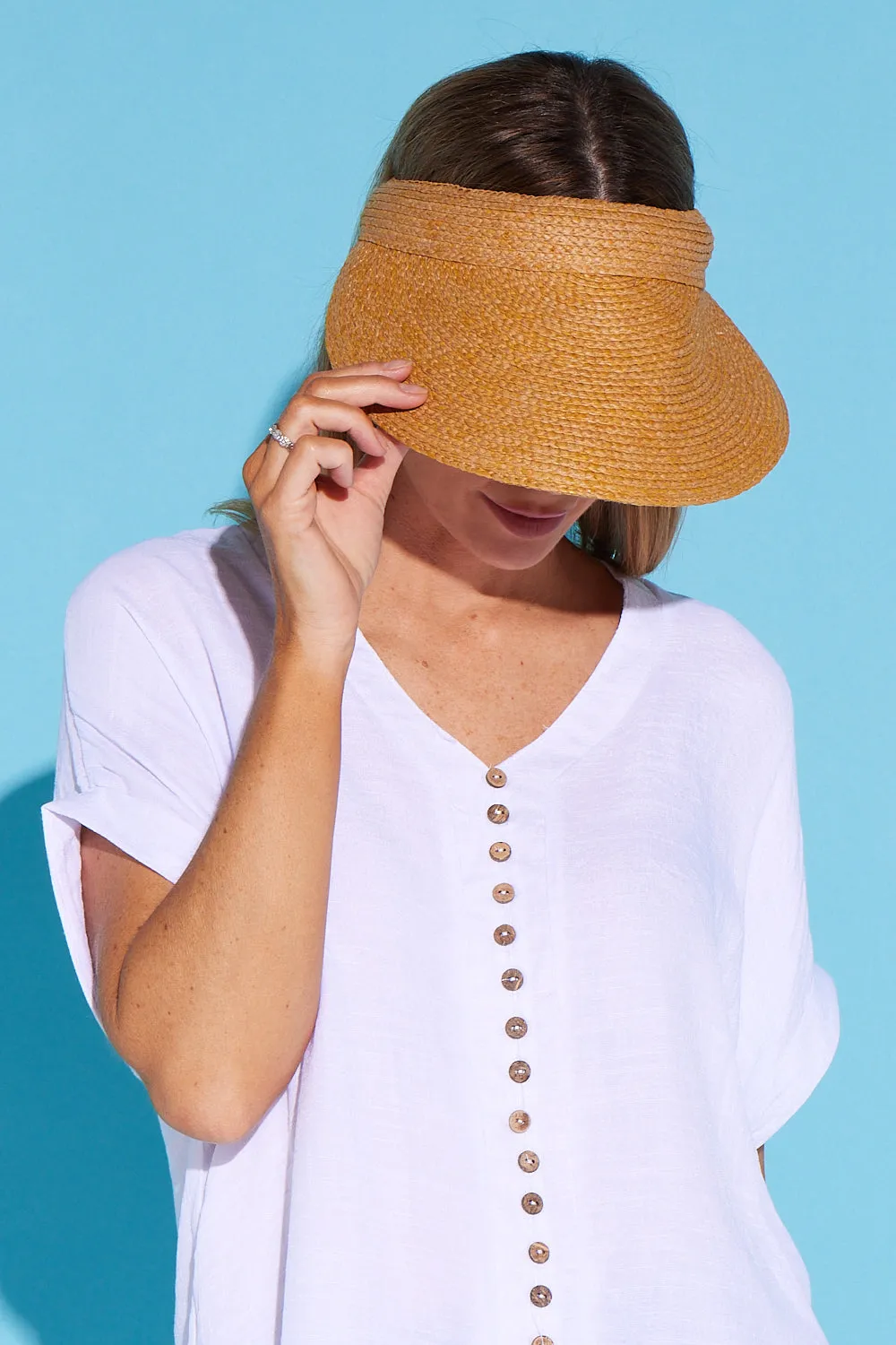 Laguna Beach Straw Visor - Tan