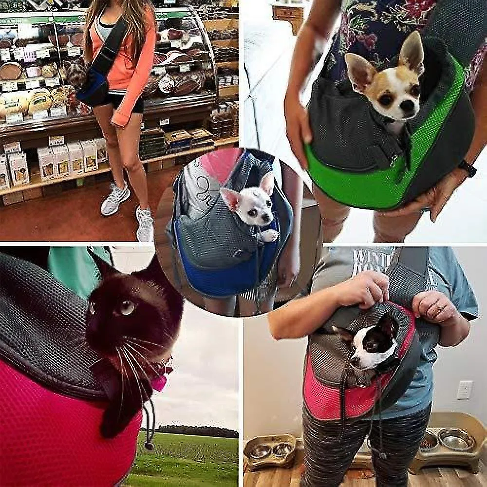 Large Reflective Pet Dog Sling Carrier Breathable Mesh Travel Safe Sling Bag Carrier For Dogs Cats