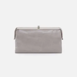 Lauren Clutch-Wallet In Polished Leather - Light Grey