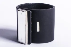 Leather Strap Bracelet (Sistema Bar, 60mm, BLK PA)