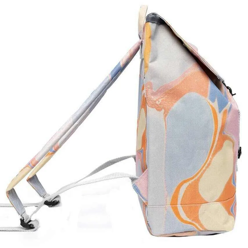 Lefrik Scout Marble Backpack - Blue/Orange/Yellow