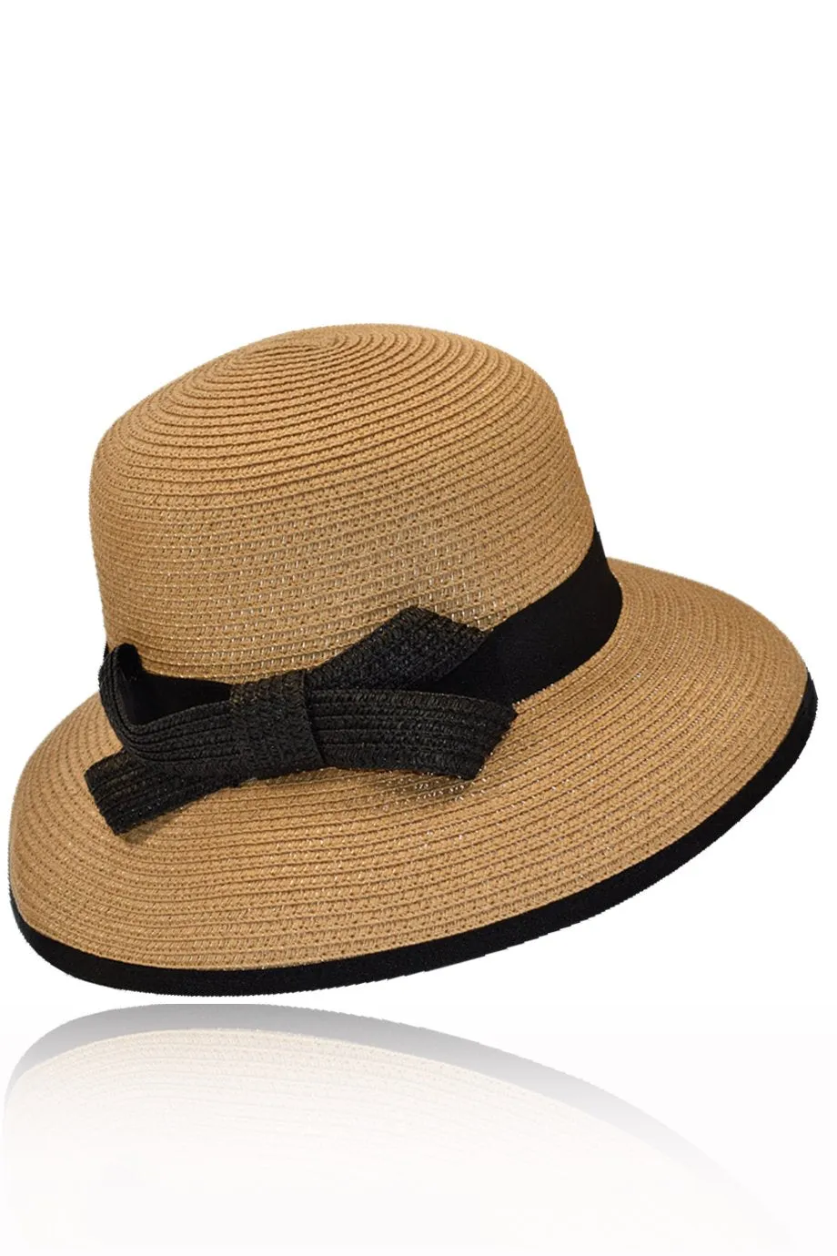 Lepyta Beige Straw Beach Hat with Ribbon