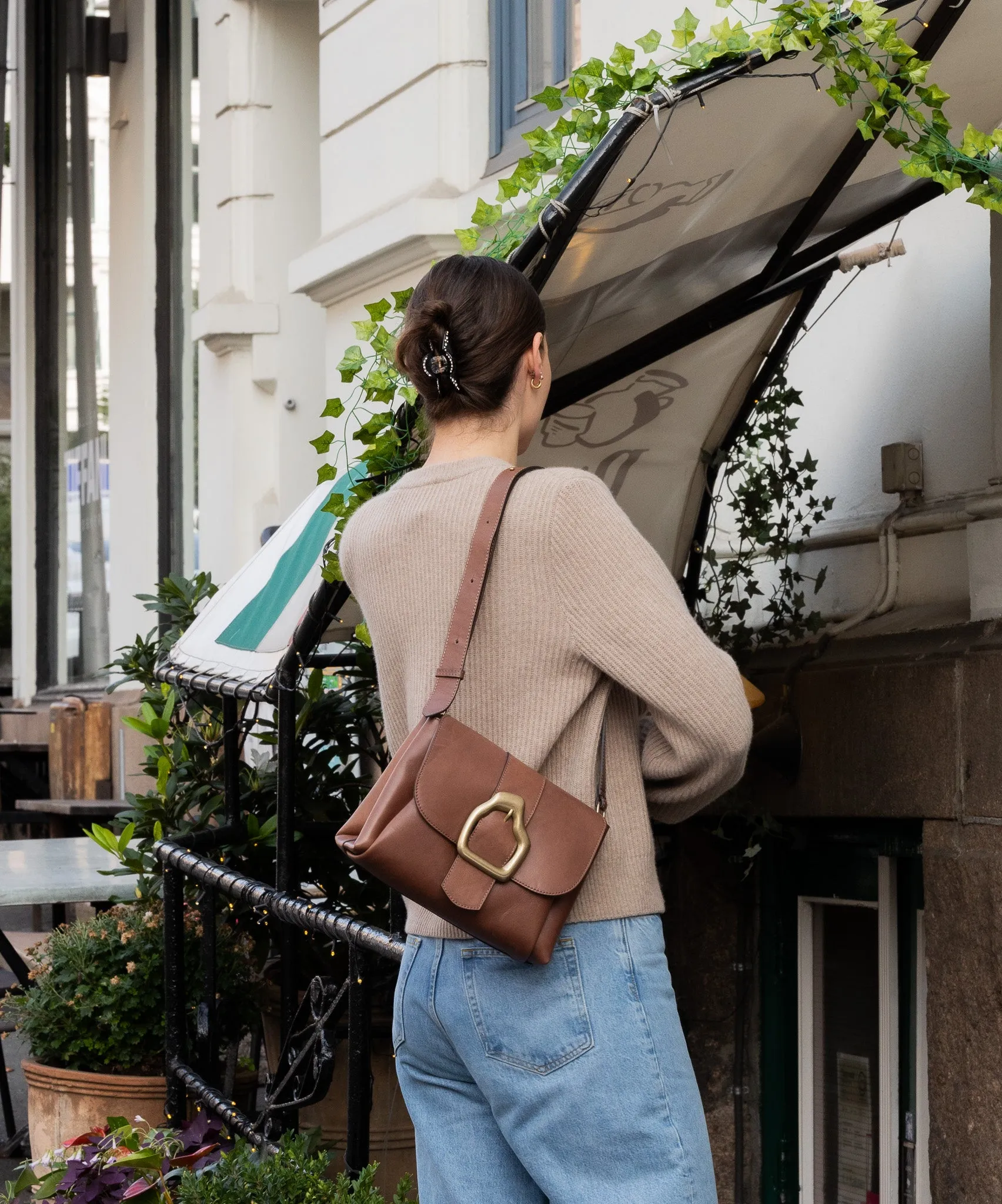 NAMI Lichen Green Suede Shoulder bag