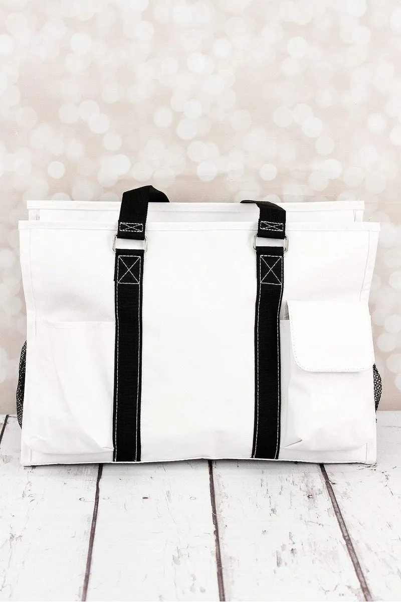 NGIL Baseball Laces with Black Trim Large Organizer Tote