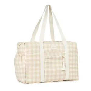 Nobodinoz Opera diaper bag Waterproof 100% organic cotton | Ivory Checks