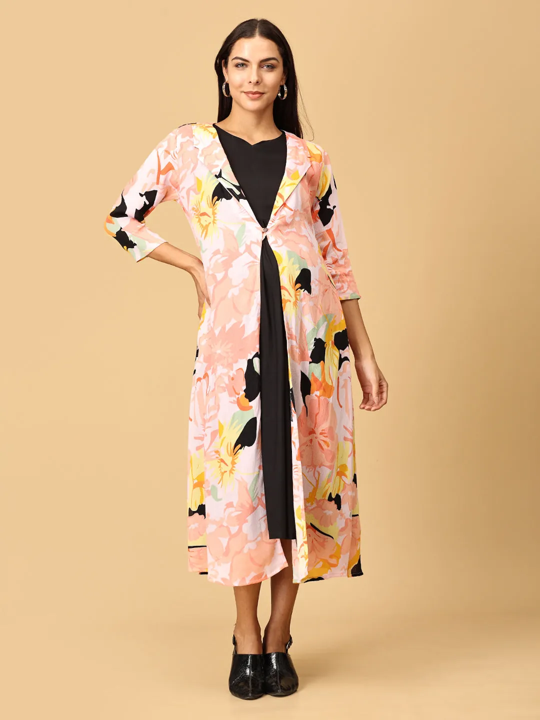 Peony Perfection Maternity and Nursing Shacket Dress Set