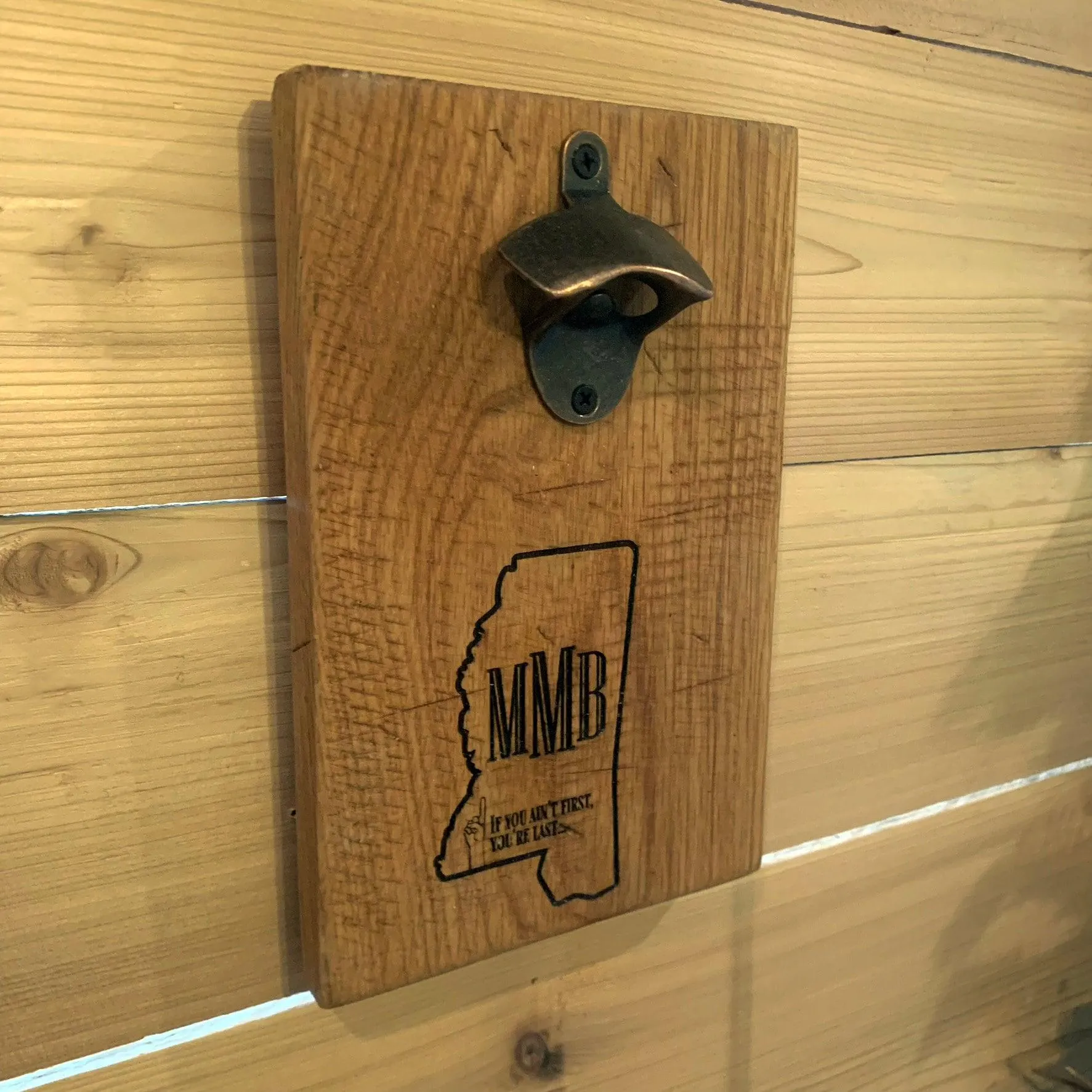 Personalized Rustic Wooden Bottle Opener