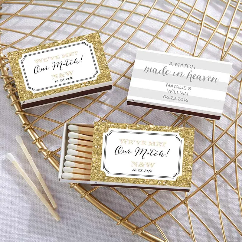 Personalized White Matchboxes - Beach (Set of 50)