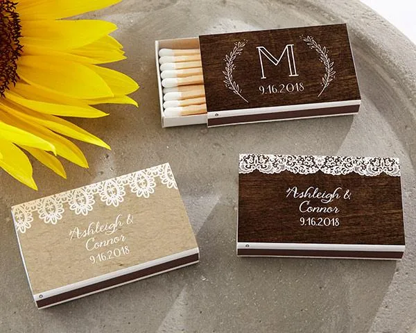 Personalized White Matchboxes - Beach (Set of 50)