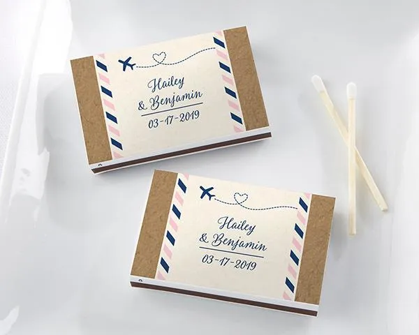 Personalized White Matchboxes - Beach (Set of 50)