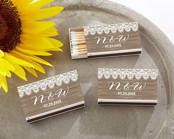 Personalized White Matchboxes - Beach (Set of 50)