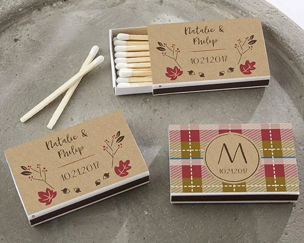 Personalized White Matchboxes - Beach (Set of 50)