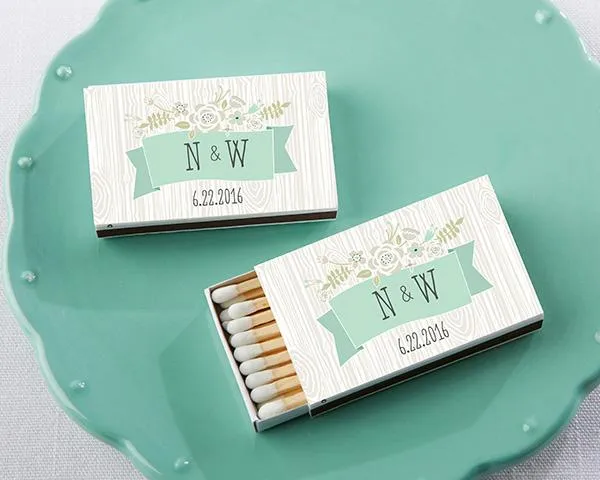 Personalized White Matchboxes - Beach (Set of 50)