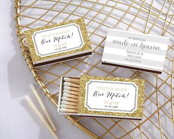 Personalized White Matchboxes - Beach (Set of 50)